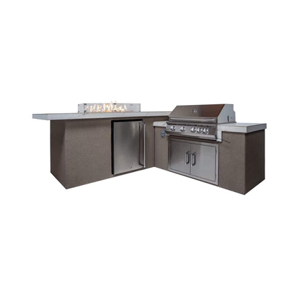 KoKoMo Grills Baja BBQ Island | 9FT LED Fire & Fridge SAKSBY WHOLESALE