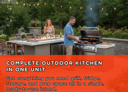 KoKoMo Grills Baja BBQ Island | 9FT LED Fire & Fridge SAKSBY WHOLESALE