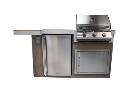 KoKoMo Grills Mini Maui 6FT BBQ Island With LED Lights, Built-In BBQ And Refrigerator [Made-To-Order] (SAK53828) SAKSBY WHOLESALE
