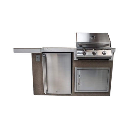 KoKoMo Grills Mini Maui 6FT BBQ Island With LED Lights, Built-In BBQ And Refrigerator [Made-To-Order] (SAK53828) SAKSBY WHOLESALE