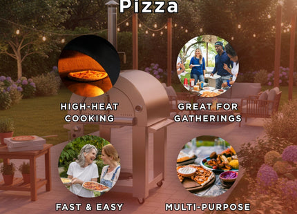 KoKoMo Grills Premium 32" Stainless Steel Dual Fuel Gas Or Wood Fired Pizza Oven (SAK14753) SAKSBY WHOLESALE