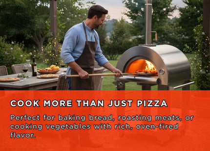 KoKoMo Grills Premium 32" Stainless Steel Dual Fuel Gas Or Wood Fired Pizza Oven (SAK14753) SAKSBY WHOLESALE