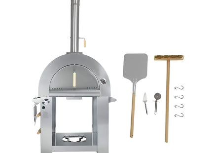 KoKoMo Grills Premium 32" Stainless Steel Dual Fuel Gas Or Wood Fired Pizza Oven (SAK14753) SAKSBY WHOLESALE
