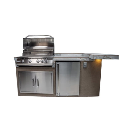 KoKoMo Grills St.John 7FT BBQ Island With LEDs, Built-In BBQ And Refrigerator [Made-To-Order] (SAK91568) SAKSBY WHOLESALE