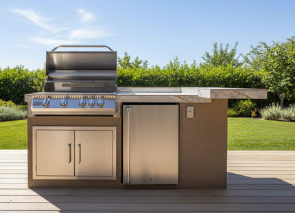 KoKoMo Grills St.John 7FT BBQ Island With LEDs, Built-In BBQ And Refrigerator [Made-To-Order] (SAK91568) SAKSBY WHOLESALE