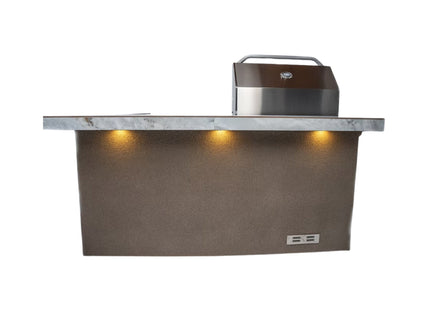 KoKoMo Grills St.John 7FT BBQ Island With LEDs, Built-In BBQ And Refrigerator [Made-To-Order] (SAK91568) SAKSBY WHOLESALE