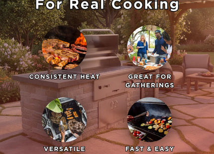 KoKoMo Grills Premium Built-In Charcoal Grill With 304 Stainless Steel And Adjustable Heat Tray, 32" (SAK32504) SAKSBY WHOLESALE