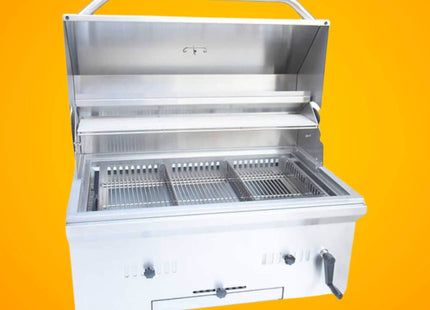 KoKoMo Grills Premium Built-In Charcoal Grill With 304 Stainless Steel And Adjustable Heat Tray, 32" (SAK32504) SAKSBY WHOLESALE
