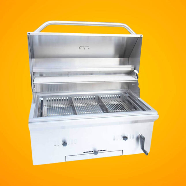 KoKoMo Grills Premium Built-In Charcoal Grill With 304 Stainless Steel And Adjustable Heat Tray, 32" (SAK32504) SAKSBY WHOLESALE