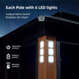 [12X14FT] Large Heavy-Duty Outdoor Aluminum Patio Hard Double Steel Top Backyard Sun Room Gazebo (94625371)