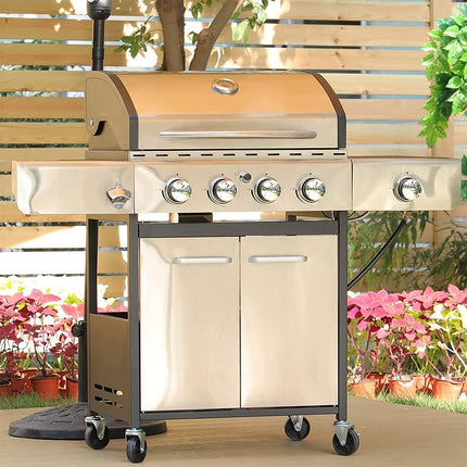 Large Outdoor BBQ Stainless Steel Propane Gas Grill With 4 Burners, 42K BTU (93564712)