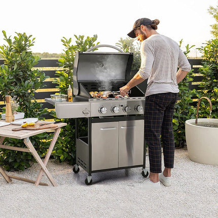 Large Outdoor BBQ Stainless Steel Propane Gas Grill With 4 Burners, 42K BTU (93564712)