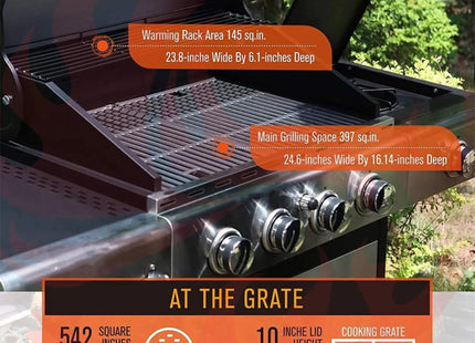 Large Outdoor 42K BTU BBQ Stainless Steel Propane Gas Grill With 4 Burners (SAK61283) - Phoenix Fire Art Store