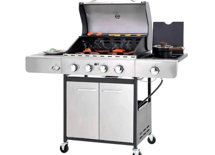 Large Outdoor 42K BTU BBQ Stainless Steel Propane Gas Grill With 4 Burners (SAK61283) - Phoenix Fire Art Store