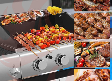 Large Outdoor 42K BTU BBQ Stainless Steel Propane Gas Grill With 4 Burners (SAK61283) - Phoenix Fire Art Store