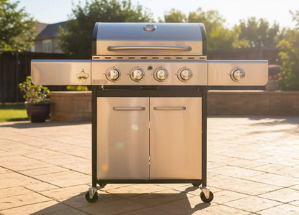 Large Outdoor 42K BTU BBQ Stainless Steel Propane Gas Grill With 4 Burners (SAK61283) - Phoenix Fire Art Store