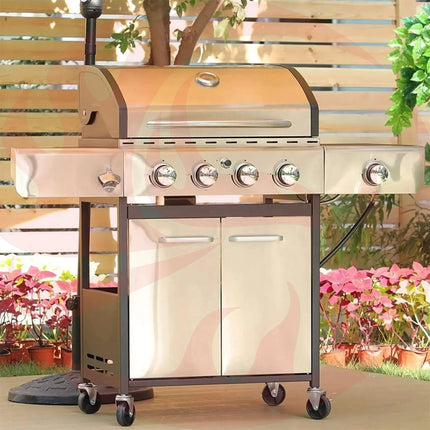 Large Outdoor 42K BTU BBQ Stainless Steel Propane Gas Grill With 4 Burners (SAK61283) - Phoenix Fire Art Store