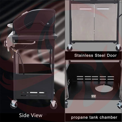 Large Outdoor 42K BTU BBQ Stainless Steel Propane Gas Grill With 4 Burners (SAK61283) - Phoenix Fire Art Store