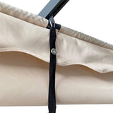 [10X13FT] Large Outdoor Patio Pergola With Canopy & Retractable Sun Shades, Beige (SAK51842)