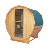 Thermora Large Premium American White Oak Outdoor Wooden Barrel Sauna With 4.5KW Sauna Heater (SAK45968)
