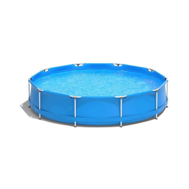 Large Round Above Ground Swimming Pool With Pool Cover, 12FT (SAK53722)