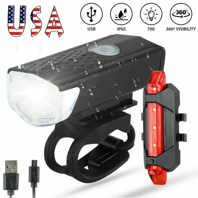 LED Bike Light Set USB Rechargeable | Be Seen & Safe - Phoenix Fire Art Store