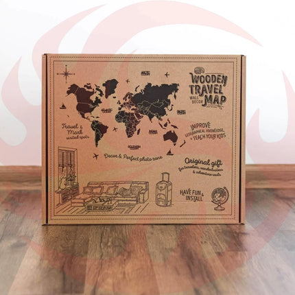 Wooden World Map Wall Art - 3D Solid Wood Decor