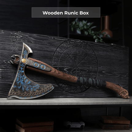 Leviathan Kratos axe with carved handle 34.25"