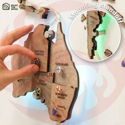 3D LED Wooden World Map | Terra