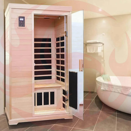 Thermora Luxury 2-Person Hemlock Wood FAR Infrared Sauna Room W/ Glass Door, 1750W (SAK81525) - Phoenix Fire Art Store