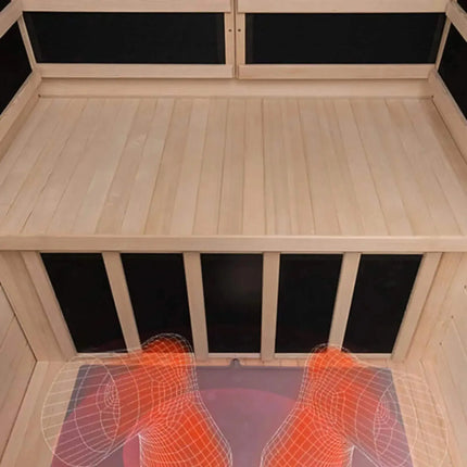 Thermora Luxury 2-Person Hemlock Wood FAR Infrared Sauna Room W/ Glass Door, 1750W (SAK81525) - Phoenix Fire Art Store