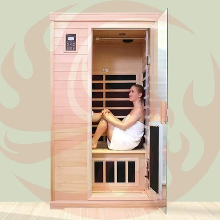 Thermora Luxury 2-Person Hemlock Wood FAR Infrared Sauna Room W/ Glass Door, 1750W (SAK81525) - Phoenix Fire Art Store