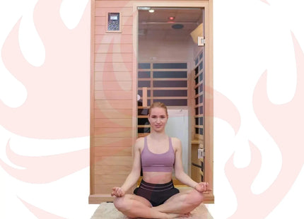 Thermora Luxury 2-Person Hemlock Wood FAR Infrared Sauna Room W/ Glass Door, 1750W (SAK81525) - Phoenix Fire Art Store