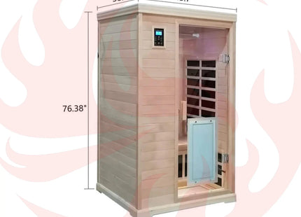Thermora Luxury 2-Person Hemlock Wood FAR Infrared Sauna Room W/ Glass Door, 1750W (SAK81525) - Phoenix Fire Art Store