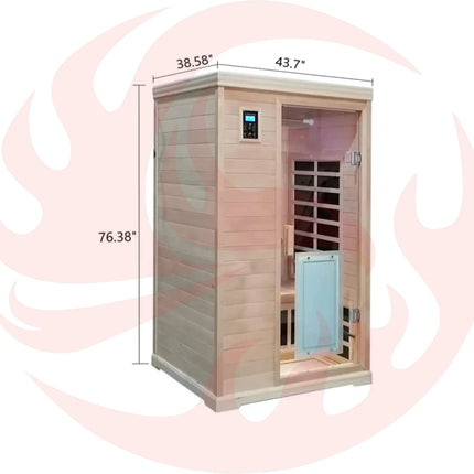 Thermora Luxury 2-Person Hemlock Wood FAR Infrared Sauna Room W/ Glass Door, 1750W (SAK81525) - Phoenix Fire Art Store