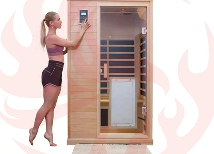 Thermora Luxury 2-Person Hemlock Wood FAR Infrared Sauna Room W/ Glass Door, 1750W (SAK81525) - Phoenix Fire Art Store