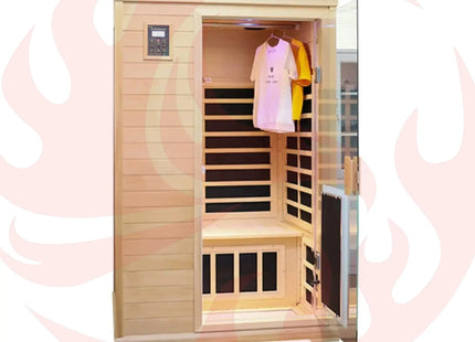 Thermora Luxury 2-Person Hemlock Wood FAR Infrared Sauna Room W/ Glass Door, 1750W (SAK81525) - Phoenix Fire Art Store