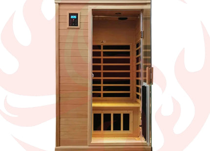Thermora Luxury 2-Person Hemlock Wood FAR Infrared Sauna Room W/ Glass Door, 1750W (SAK81525) - Phoenix Fire Art Store