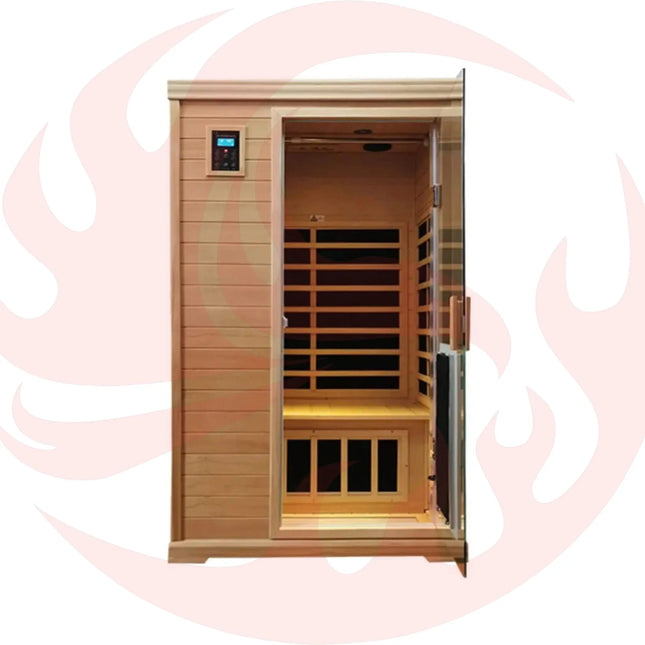 Thermora Luxury 2-Person Hemlock Wood FAR Infrared Sauna Room W/ Glass Door, 1750W (SAK81525) - Phoenix Fire Art Store