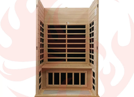 Thermora Luxury 2-Person Hemlock Wood FAR Infrared Sauna Room W/ Glass Door, 1750W (SAK81525) - Phoenix Fire Art Store
