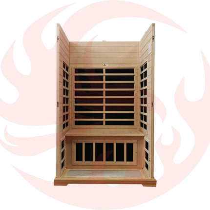 Thermora Luxury 2-Person Hemlock Wood FAR Infrared Sauna Room W/ Glass Door, 1750W (SAK81525) - Phoenix Fire Art Store