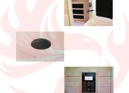 Thermora Luxury 2-Person Hemlock Wood FAR Infrared Sauna Room W/ Glass Door, 1750W (SAK81525) - Phoenix Fire Art Store