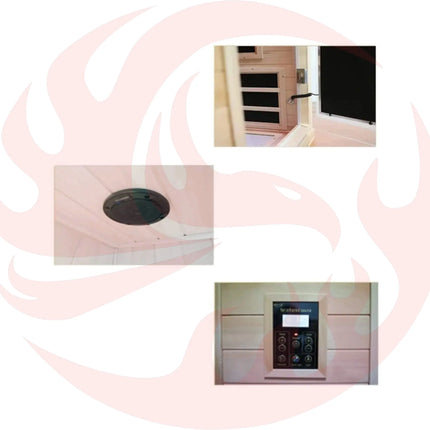 Thermora Luxury 2-Person Hemlock Wood FAR Infrared Sauna Room W/ Glass Door, 1750W (SAK81525) - Phoenix Fire Art Store