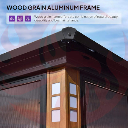 Alora Oasis Luxury Heavy-Duty Hardtop Sunroom With Aluminum Frame And LED Lights (SAK79102) SAKSBY WHOLESALE