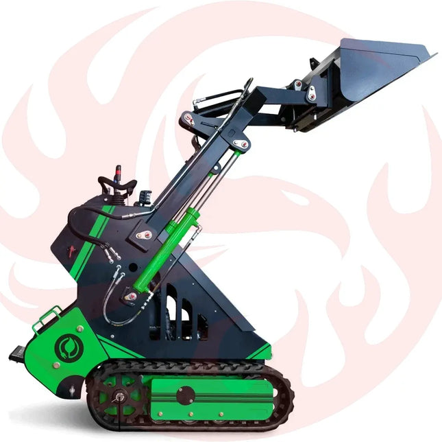 72V 16.4kWh Curiosity Mini Track Loader Skid Steer - Phoenix Fire Art Store