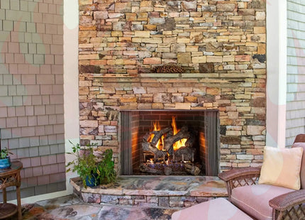 Majestic Cottagewood 42" Gray Refractory Outdoor Wood-Burning Fireplace [ODCTGWD-42/H] (SAK13958) - Phoenix Fire Art Store