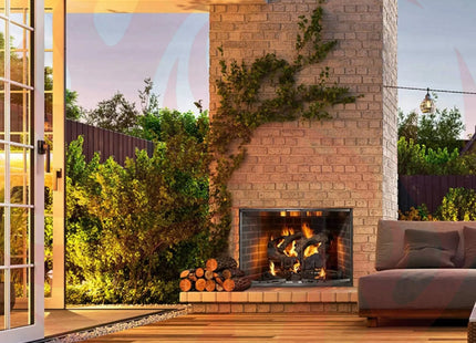 Majestic Cottagewood 42" Gray Refractory Outdoor Wood-Burning Fireplace [ODCTGWD-42/H] (SAK13958) - Phoenix Fire Art Store