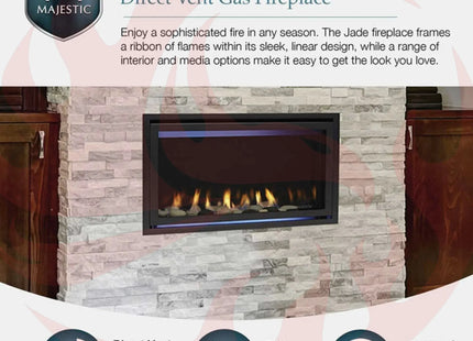 Majestic Jade 42" Direct Vent Fireplace [JADE42IL/IN-B] (SAK15926) - Phoenix Fire Art Store