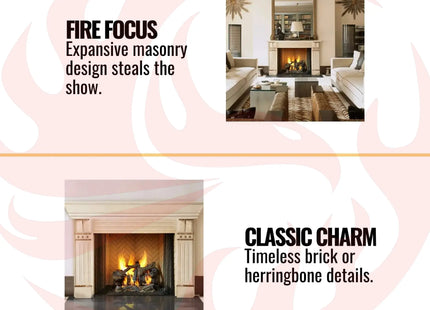 Majestic Ashland 36" Open Wood Burning Fireplace [ASH36] (SAK81529) - Phoenix Fire Art Store