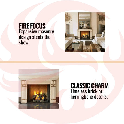 Majestic Ashland 36" Open Wood Burning Fireplace [ASH36] (SAK81529) - Phoenix Fire Art Store